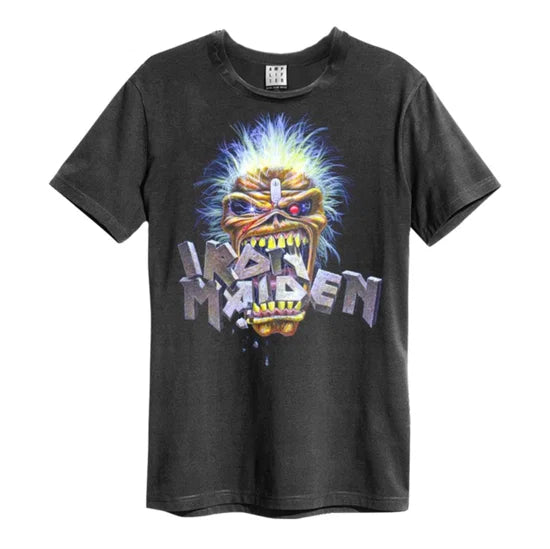 Iron Maiden - Maiden Chomp Amplified Xx Large Vintage Charcoal T Shirt