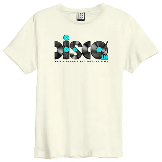Disco Discs Amplified Vintage White Small T Shirt