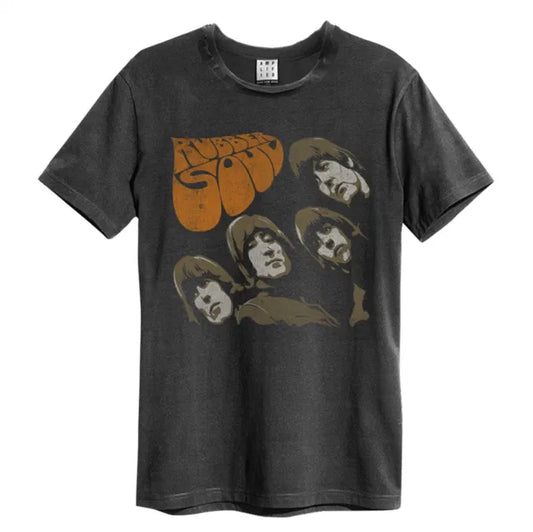 Beatles - Rubber Soul Amplified Vintage Charcoal Large T Shirt