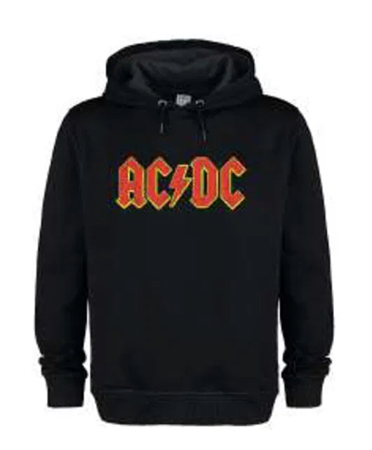 AC/DC Logo Amplified Black Small Hoodie Sweatshirt