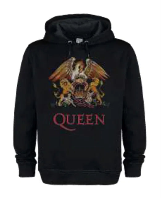 Queen Royal Crest Amplified Black Medium Hoodie Sweatshirt