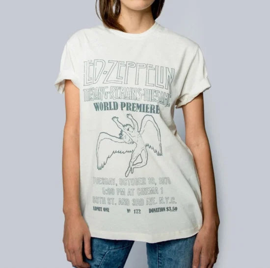Led Zeppelin The Sing Remains The Same Amplified Vintage White Xx Large T Shirt