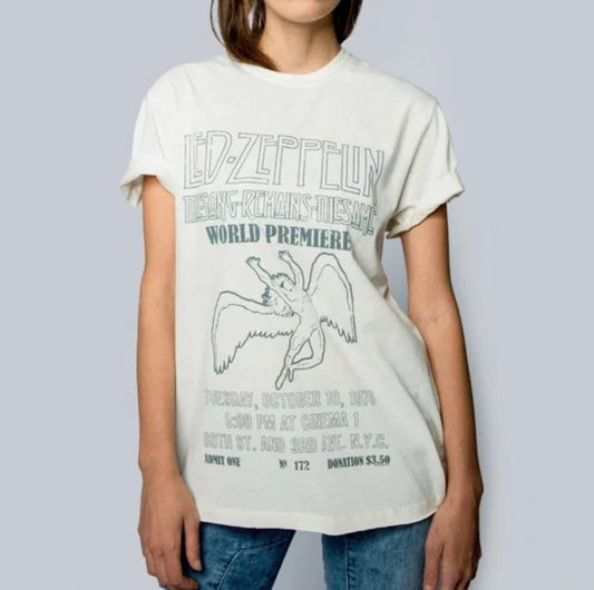 Led Zeppelin The Sing Remains The Same Amplified Vintage White Xx Large T Shirt