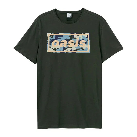 Oasis Camo Logo Amplified Vintage Charcoal Medium T Shirt
