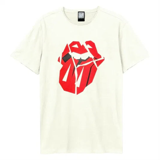 Rolling Stones Hackney Diamonds Tongue Amplified Vintage White Large T Shirt