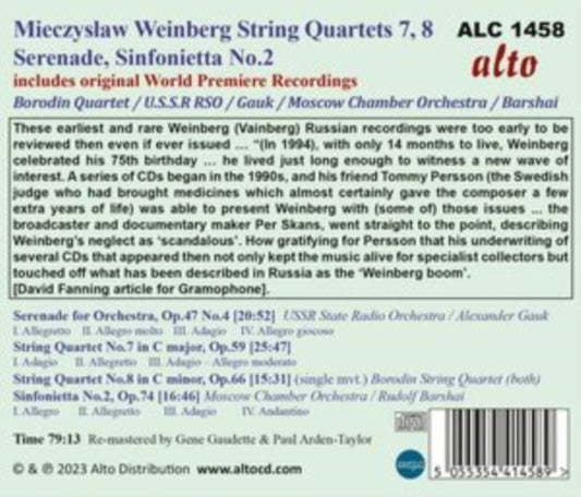 Mieczyslaw Weinberg: String Quartets 7, 8/...