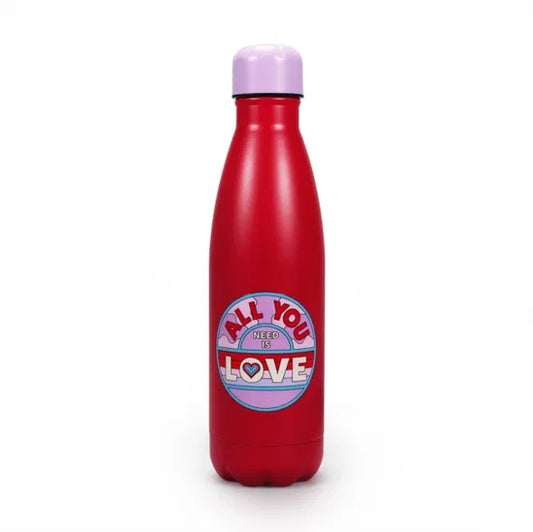 Water Bottle Metal Emboss 500Ml - The Beatles (All You Need Is Love)