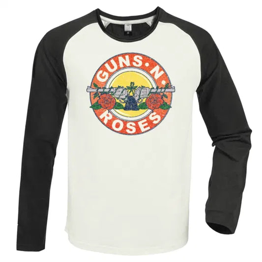 Guns N Roses Vintage Bullet White / Charcoal X Large Baseball Jersey
