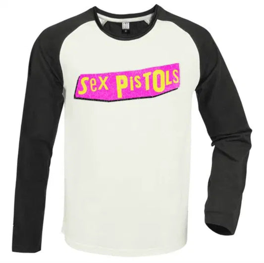 Sex Pistols Logo Driver Vintage White / Charcoal X Large Baseball Jersey