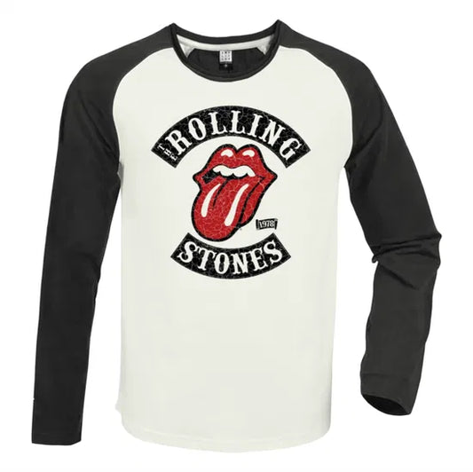 Rolling Stones 1978 Tour Vintage White / Charcoal X Large Baseball Jersey