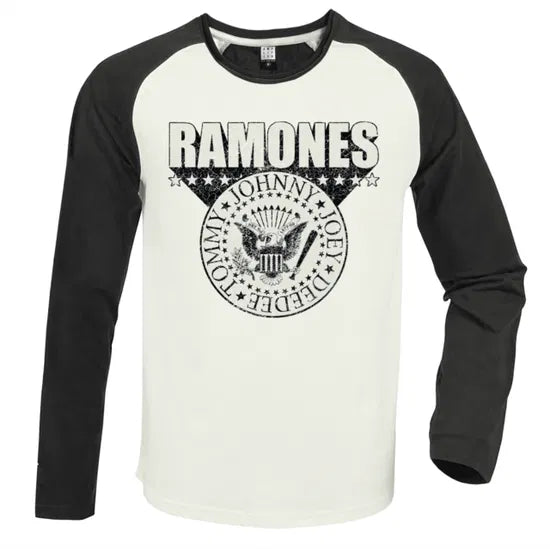 Ramones 3D Crest Vintage White / Charcoal Large Baseball Jersey