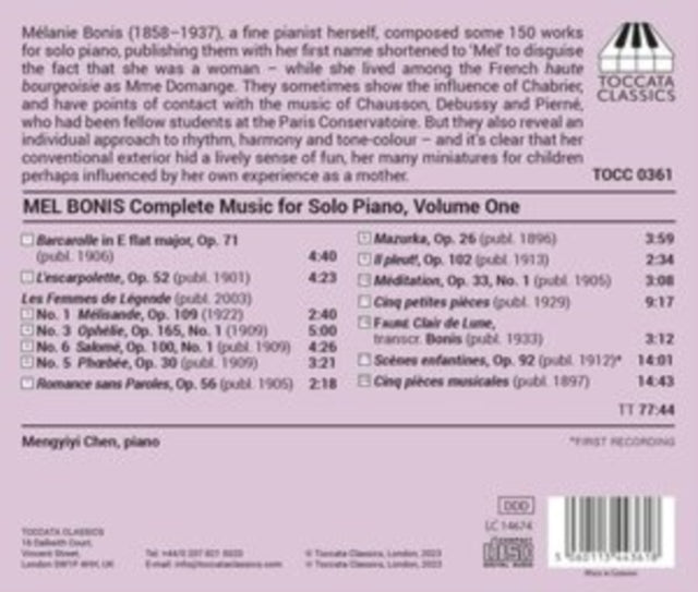 Mel Bonis: Complete Music for Solo Piano