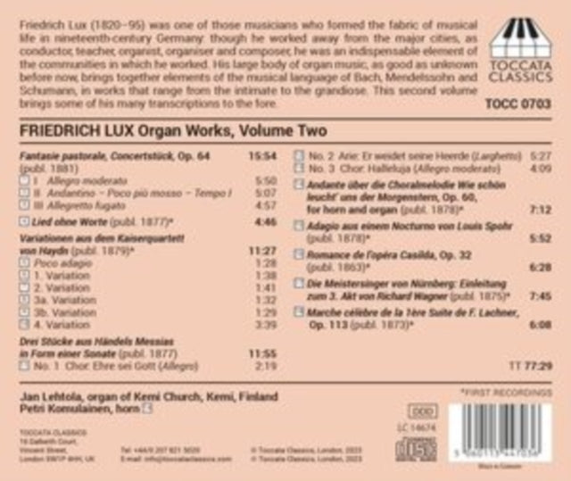 Friedrich Lux: Organ Works