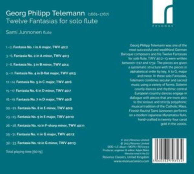 Telemann: Twelve Fantasias for Solo Flute