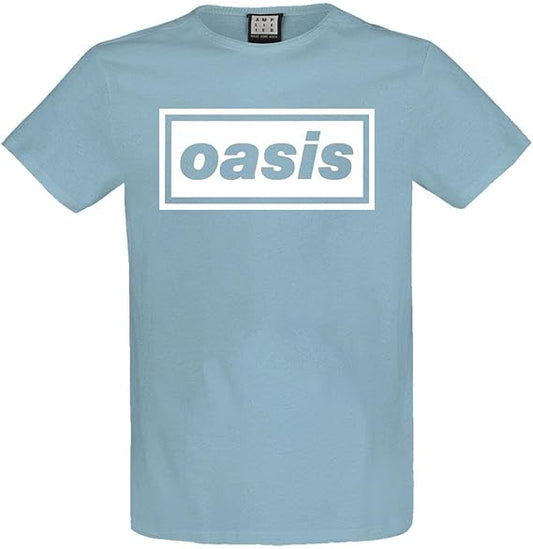 Oasis Logo Amplified Vintage Strange Blue Medium T Shirt