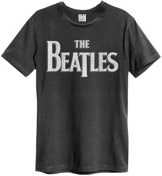 Beatles Logo Amplified X Large Vintage Charcoal T Shirt