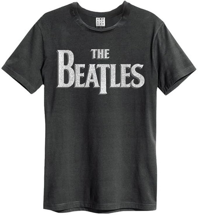 Beatles Logo Amplified Xx Large Vintage Charcoal T Shirt