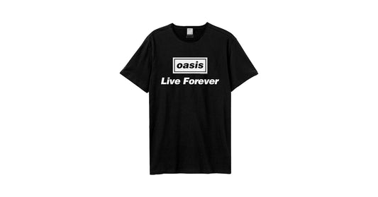 Oasis Live Forever Title Amplified Medium Vintage Black T Shirt