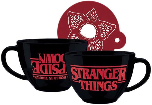 Stranger Things The World Is Turning Upside Down Cappuccino Mug And Stencil