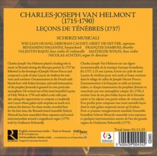 Charles-Joseph Van Helmont: Leçons De Ténèbres