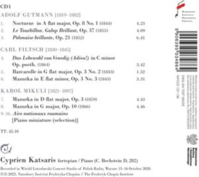 Chopin's Epoque: Piano Works By Gutmann/Filtsch/Mikuli/Fontana/..