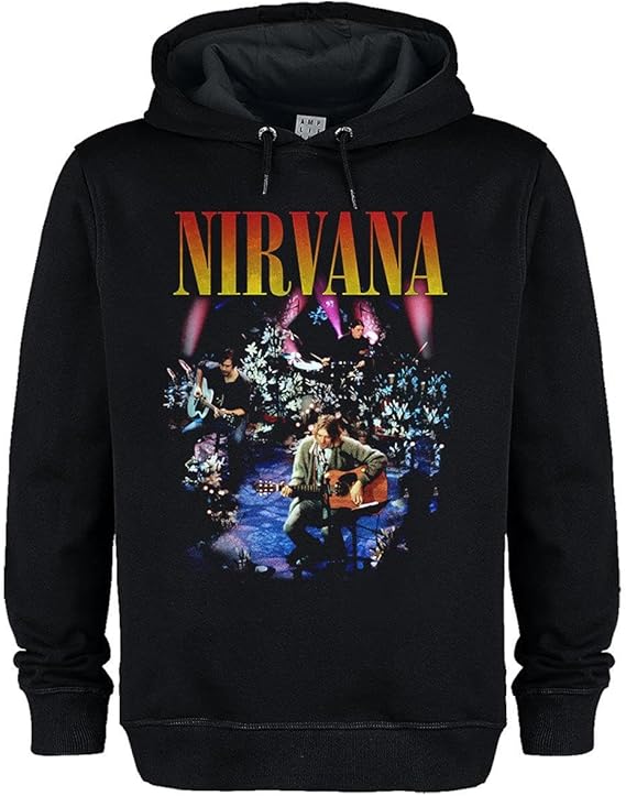 Nirvana Live In New York Amplified Black X-Large Hoodie Sweatshirt