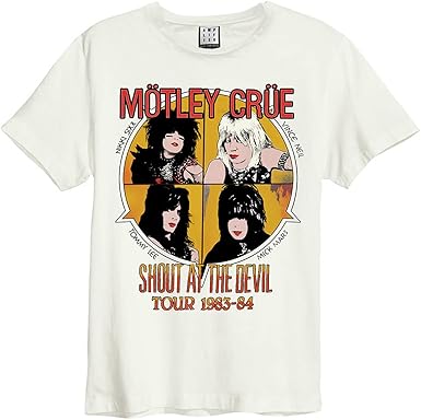 Motley Crue Shout At The Devil Amplified Vintage White X Large T Shirt