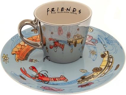 Friends Pattern Mirror Mug And Plate
