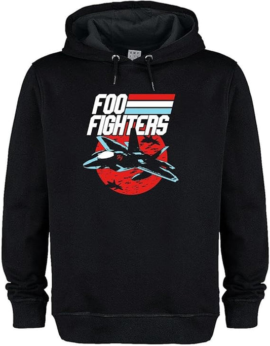 Foo Fighters Top Dave Amplified Black Large Hoodie Sweatshirt