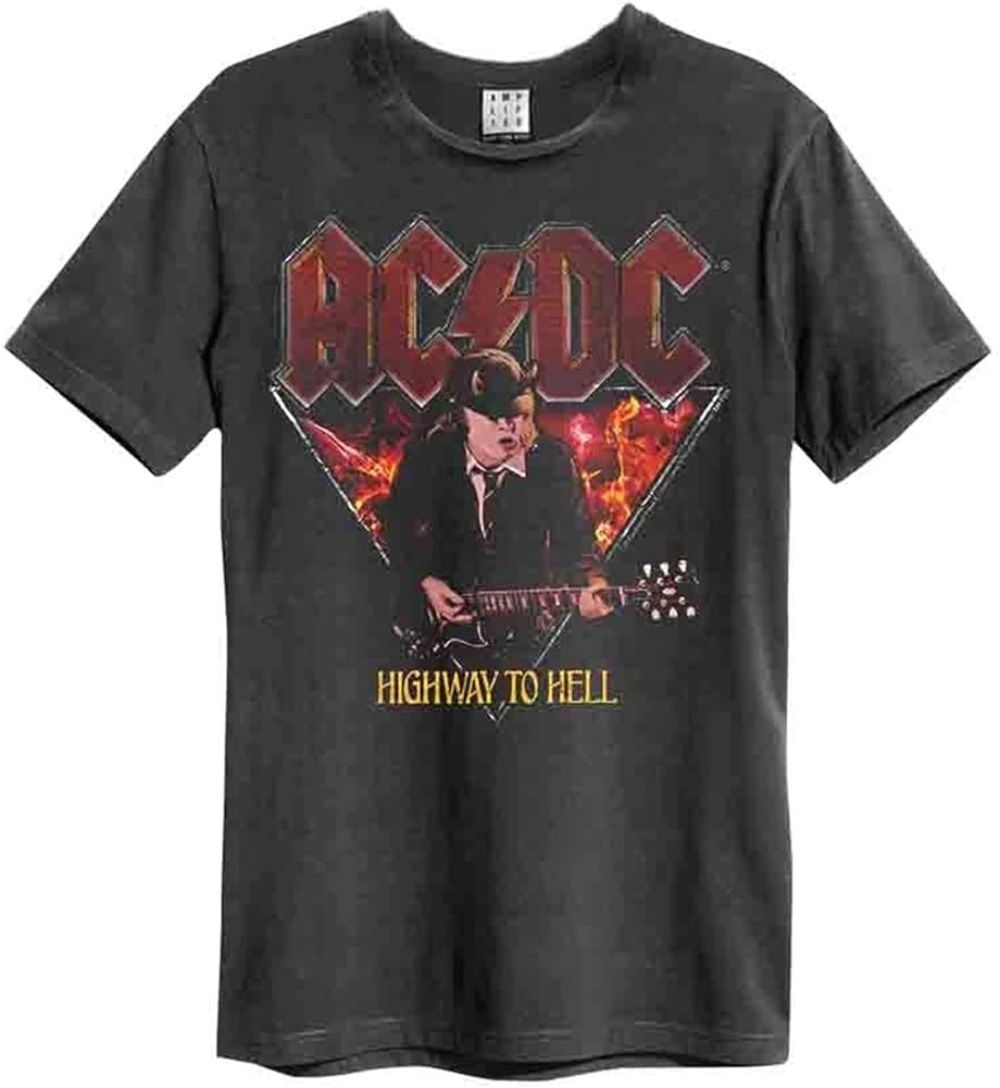 AC/DC Highway To Hell Amplified Vintage Charcoal Small T Shirt