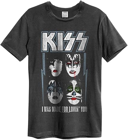 Kiss - I Was Made For Loving You Amplified Vintage Charcoal Medium T Shirt