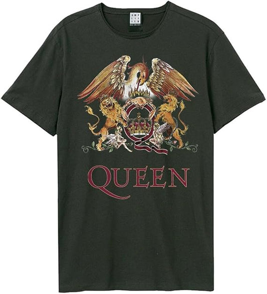 Queen Royal Crest Amplified Vintage Charcoal X Large T Shirt
