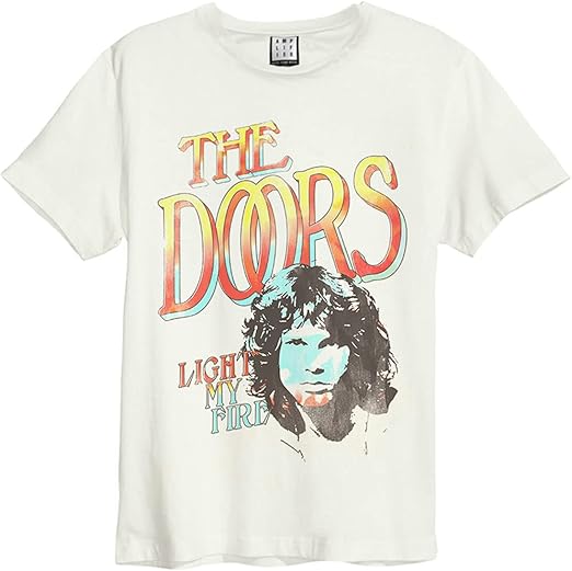 The Doors - Light My Fire Amplified Vintage White Small T Shirt