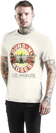 Guns N Roses - Vintage Bullet Amplified Vintage White X Large T Shirt