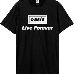 Oasis Live Forever TitleAmplified Vintage Charcoal Medium T Shirt