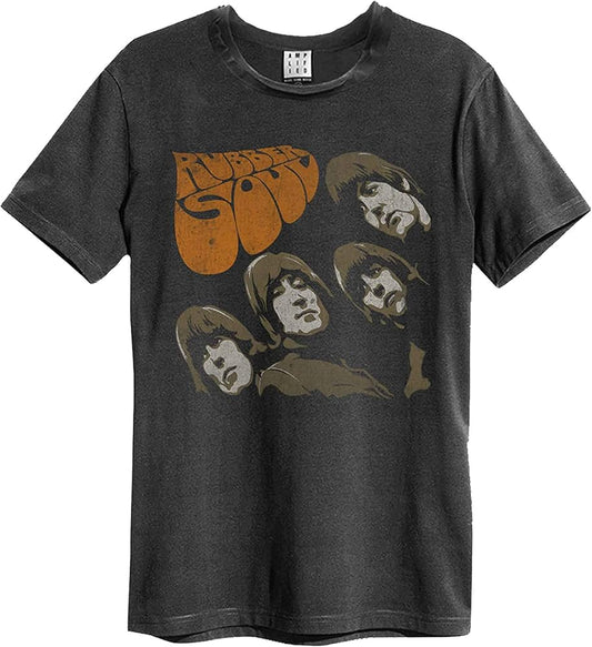 Beatles Rubber Soul Amplified Vintage Charcoal Small T Shirt