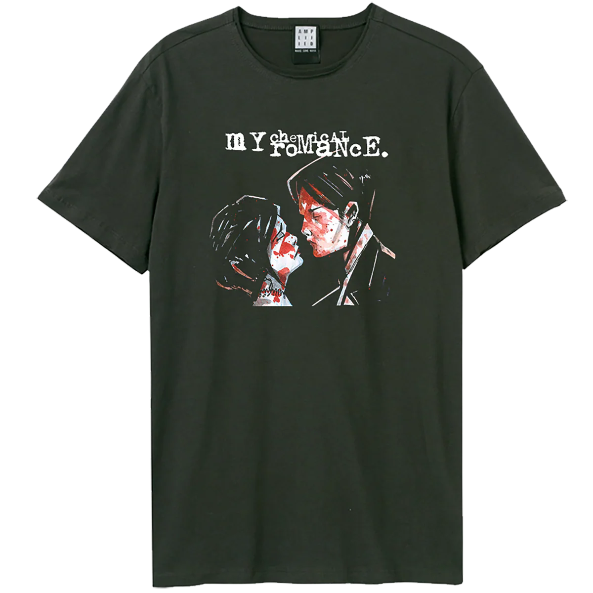 Mcr Three Cheers Amplified Vintage Charcoal Small T Shirt