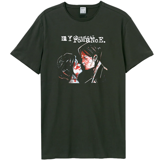 Mcr Three Cheers Amplified Vintage Charcoal Small T Shirt
