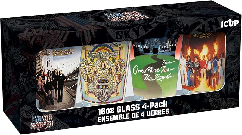 Lynryd Skynyrd Pint Glasses Set (4 Pack / 16Oz)