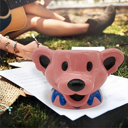 Grateful Dead Dancing Bear Molded Head Ceramic Mug 500Ml (Pink)