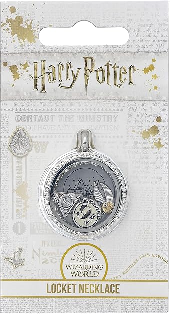 Harry Potter Floating Charm Locket Necklace With 3 Charms