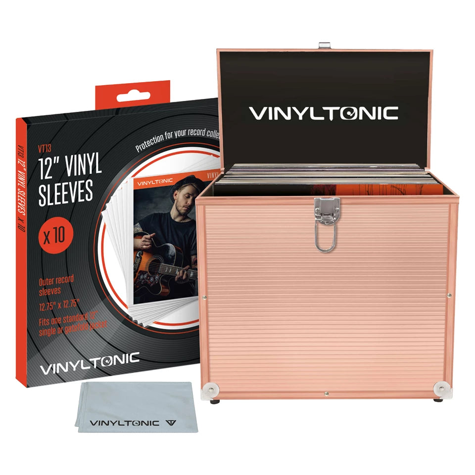 Vinyl Tonic Rose Gold LP Case (With Cloth & 10Pk Sleeves)