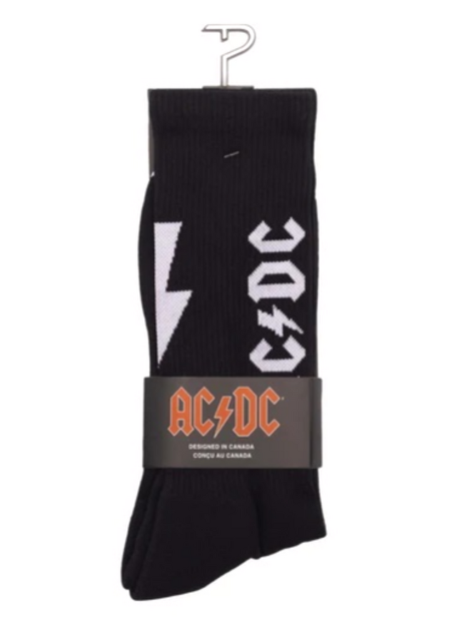 AC/DC Lightning Strikes Crew Socks - Large
