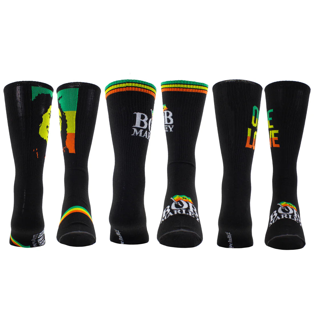 Bob Marley Socks 3 Pack In Guitar Tin (One Size)