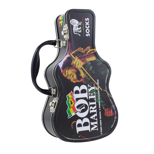 Bob Marley Socks 3 Pack In Guitar Tin (One Size)