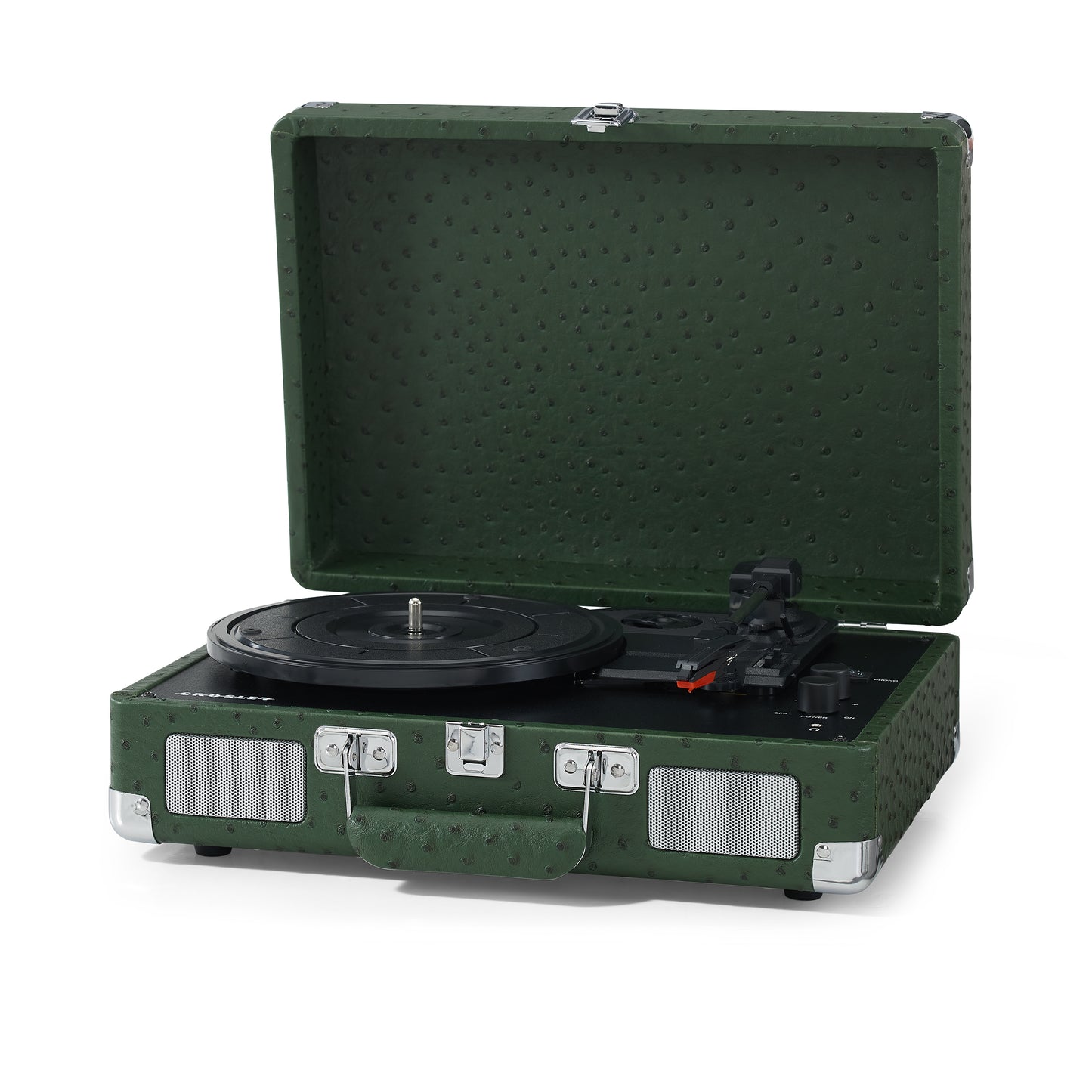 Cruiser Deluxe Portable Turntable (Green Ostrich)- Now With Bluetooth Out