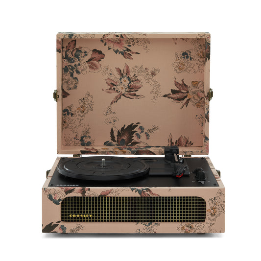 Voyager Portable Turntable (Floral)- Now With Bluetooth Out