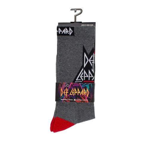 Def Leppard Logo Crew Socks Charcoal (One Size)
