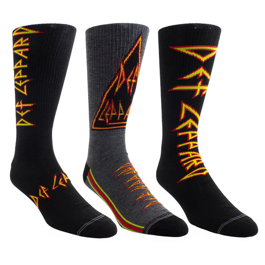 Def Leppard Socks 3 Pack In Guitar Tin (One Size)