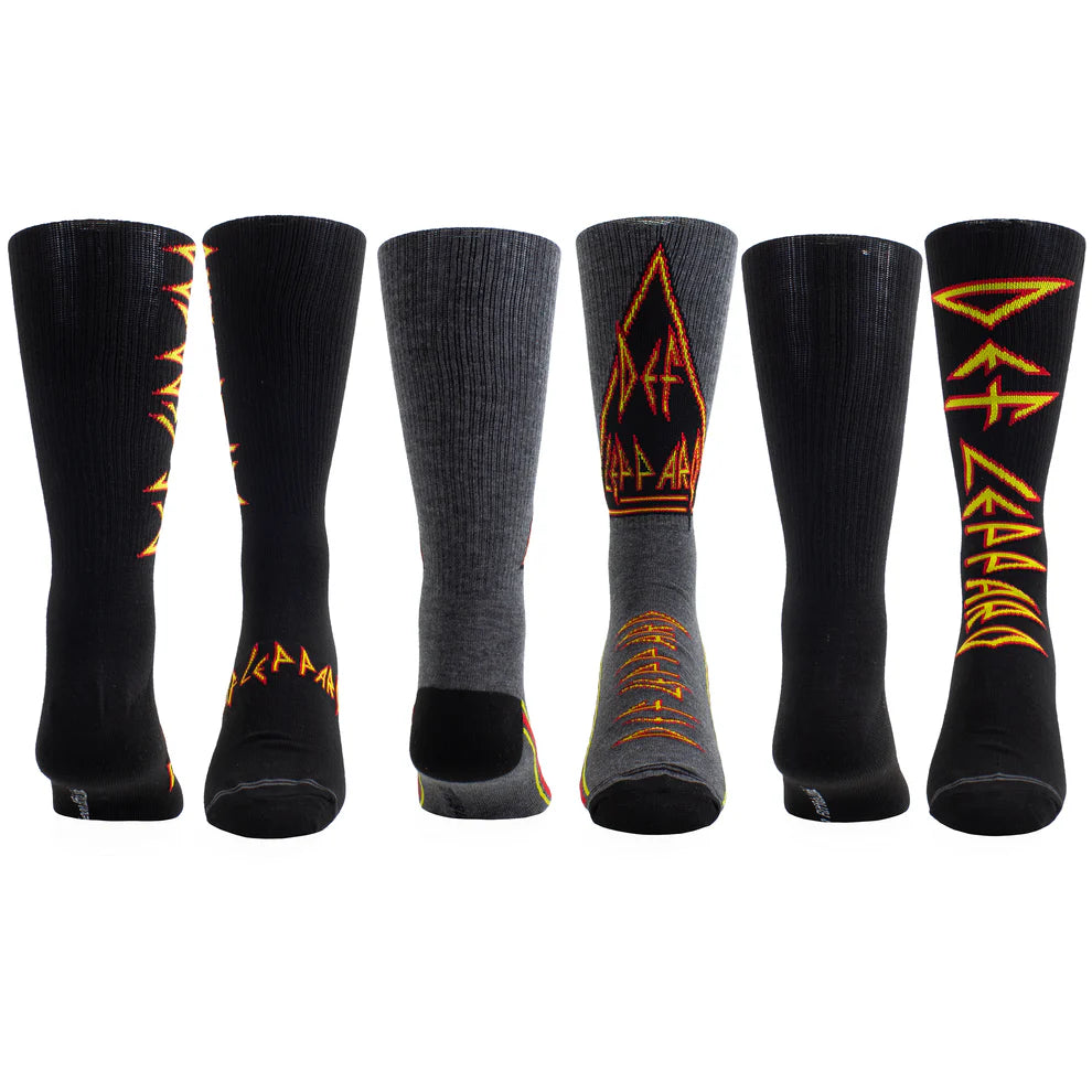 Def Leppard Socks 3 Pack In Guitar Tin (One Size)